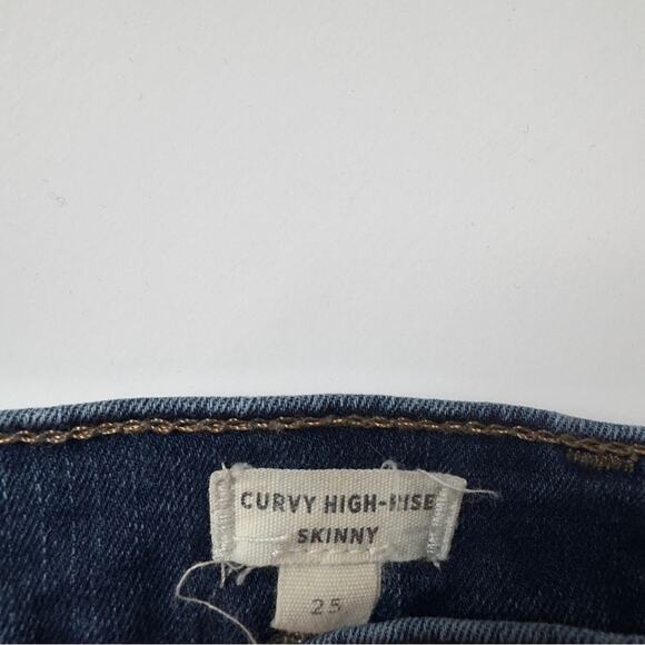 Madewell Curvy High-Rise Skinny Jeans Dark Blue Wash Denim Pockets stretch zip - Picture 8 of 11